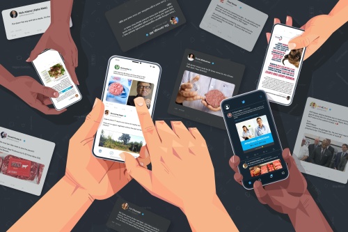 image of smartphones with misinformation on them